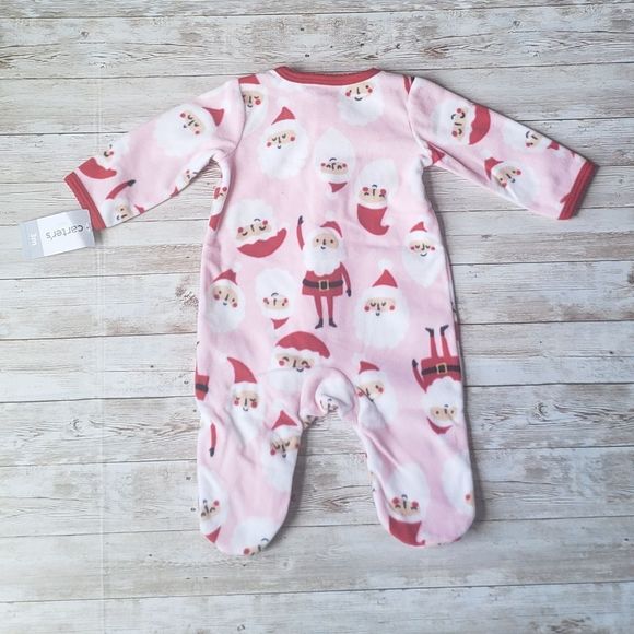 Carters Pink Santa Clause Sleeper - Picture 2 of 2